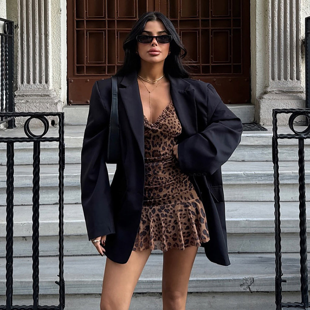 Women Animal Printed Bodycon Mini Dress
