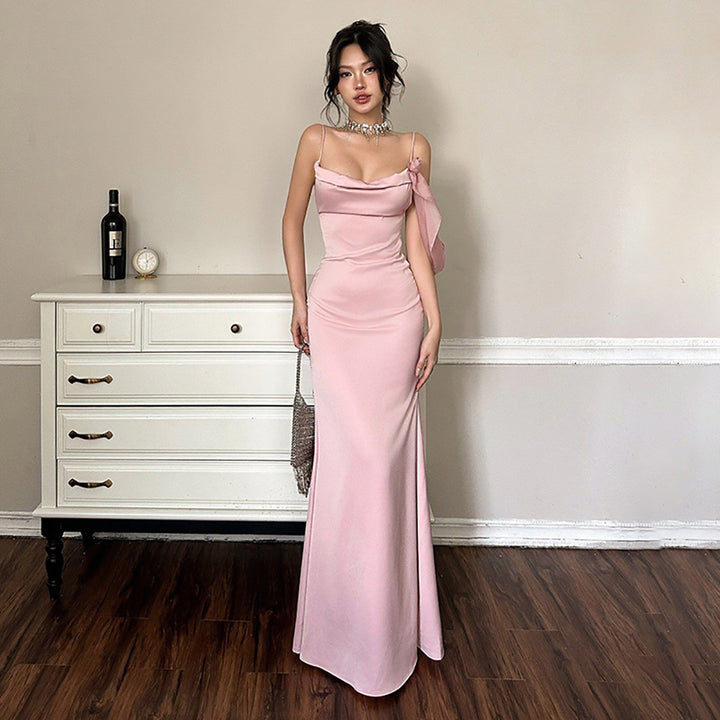Women Shoulder Straps Maxi Dress