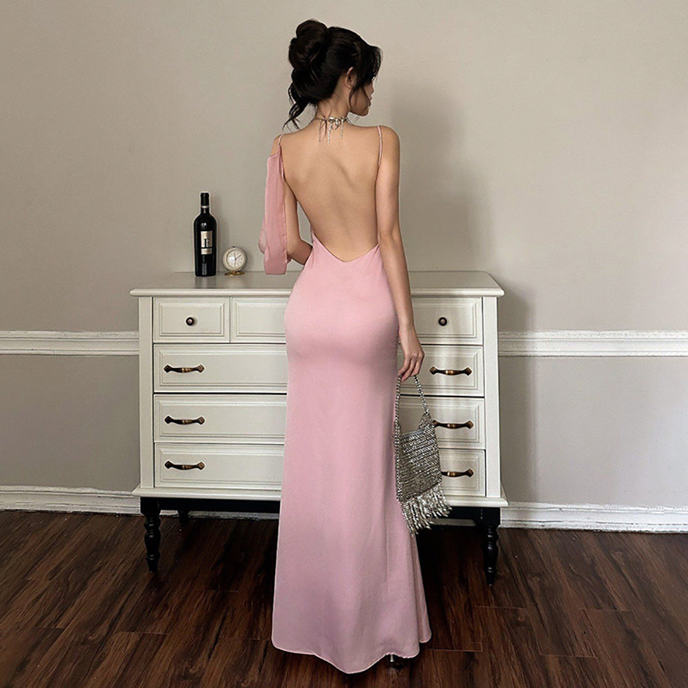 Women Shoulder Straps Maxi Dress
