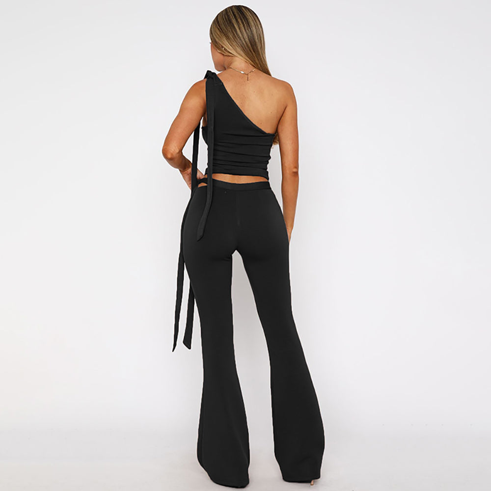 One Shoulder Neck Top With Trouser