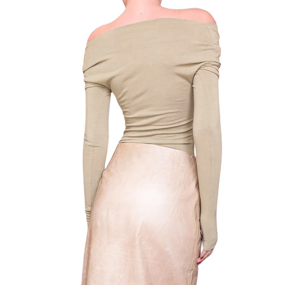 Women Extended Sleeves Chiffon Fitted Top