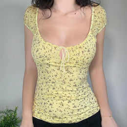 Women Floral Print Scoop Neck Regular Top