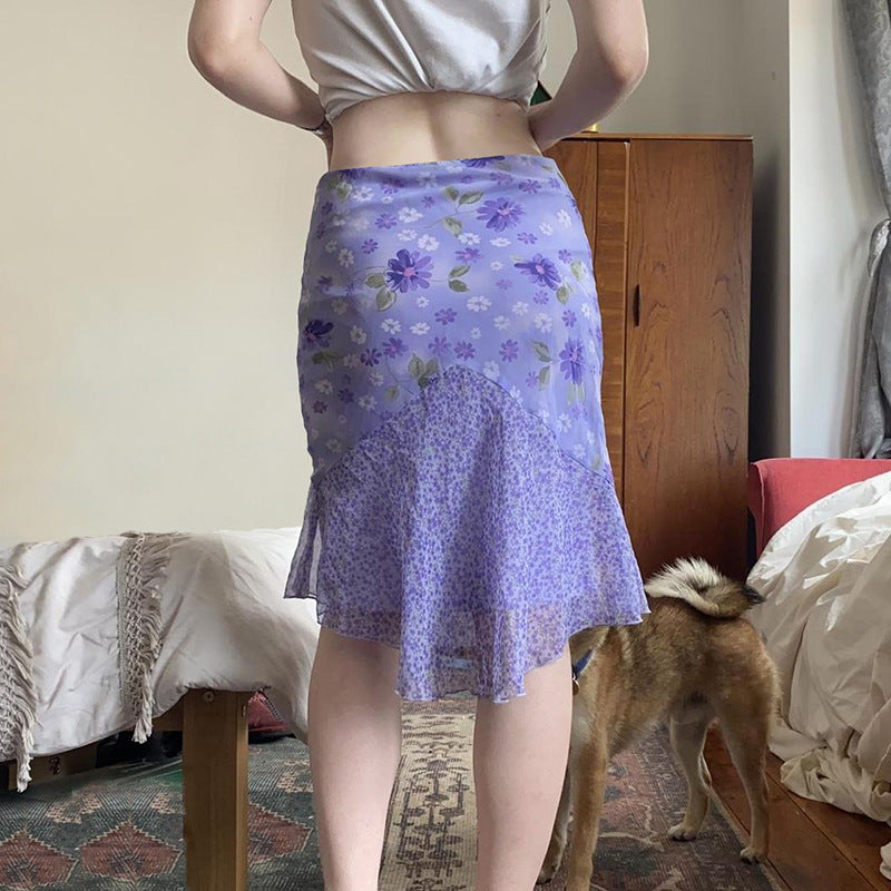 Printed Flared Knee Length Skirt