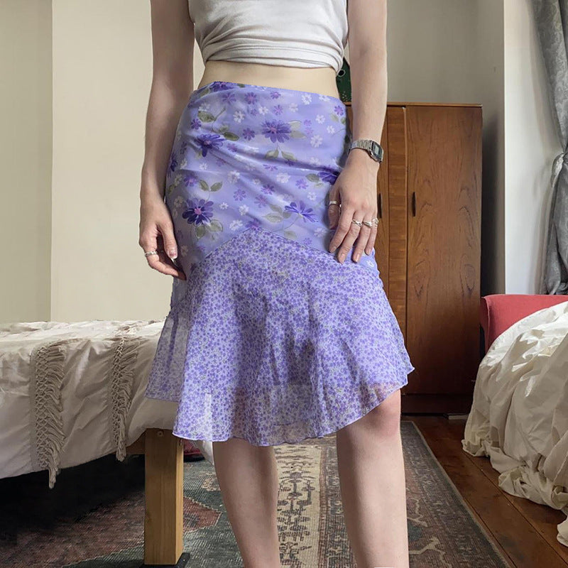 Printed Flared Knee Length Skirt