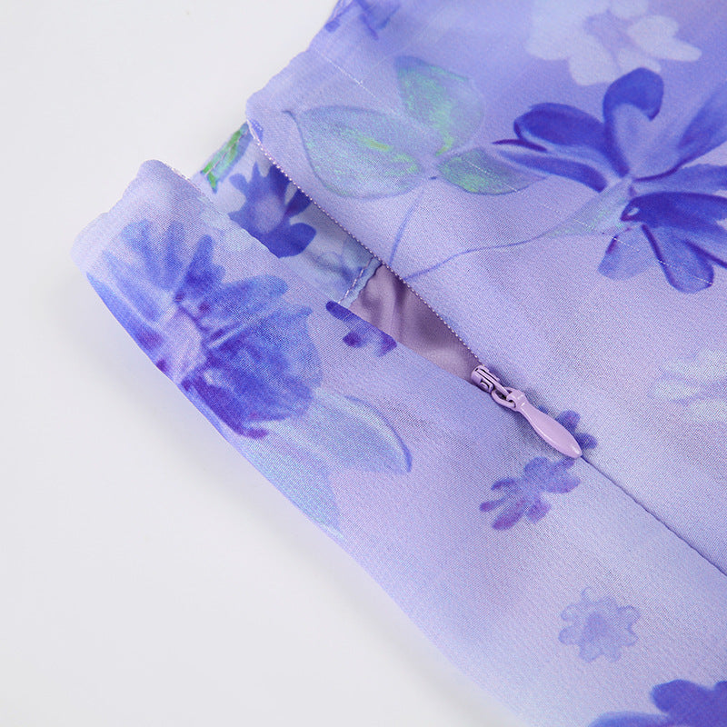 Printed Flared Knee Length Skirt