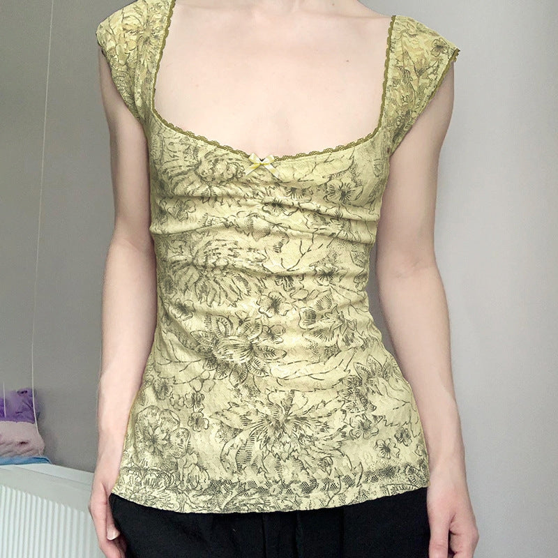 Women Floral Print Fitted Top