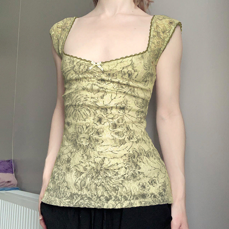 Women Floral Print Fitted Top