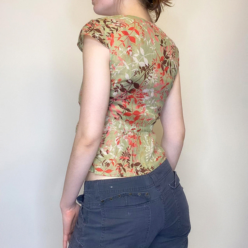 Women Floral Printed Wrap Regular Top