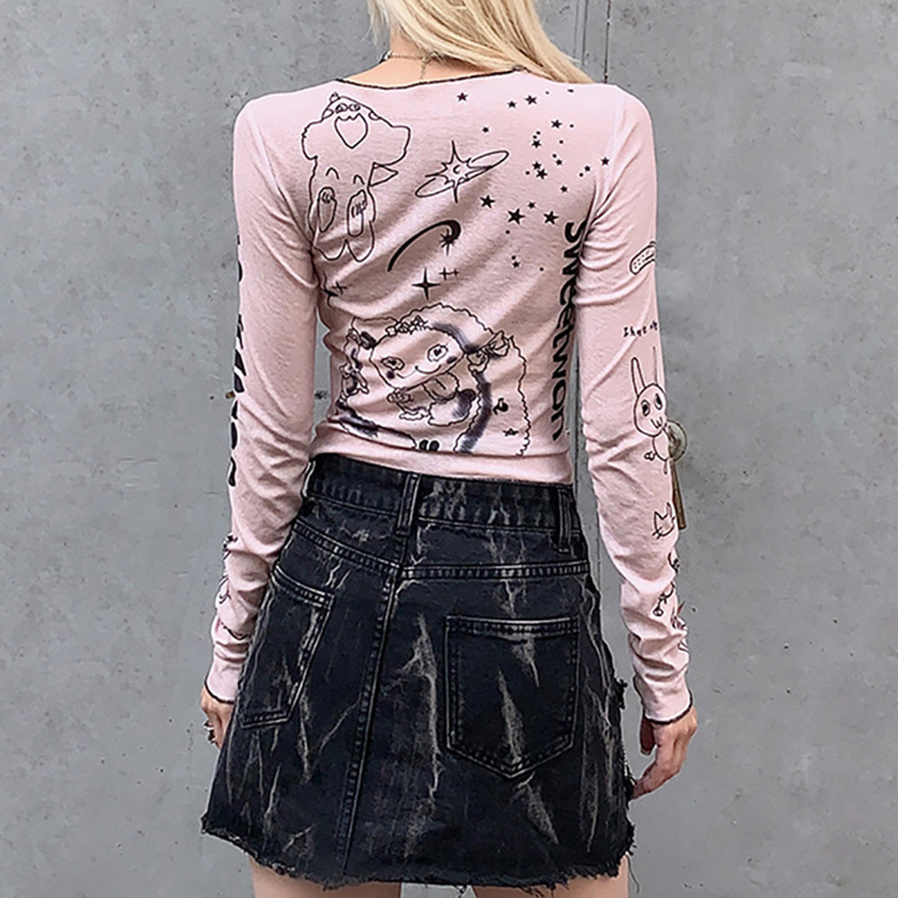 Women Graphic Printed Round Neck Top