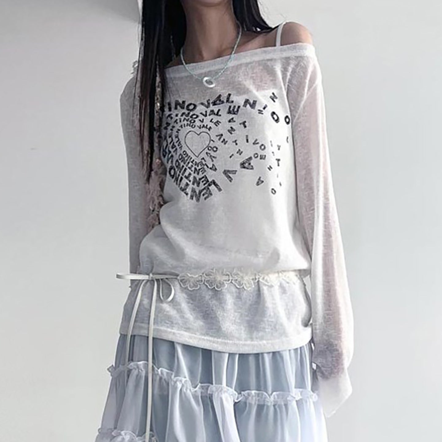 Women Typography Off-Shoulder Top