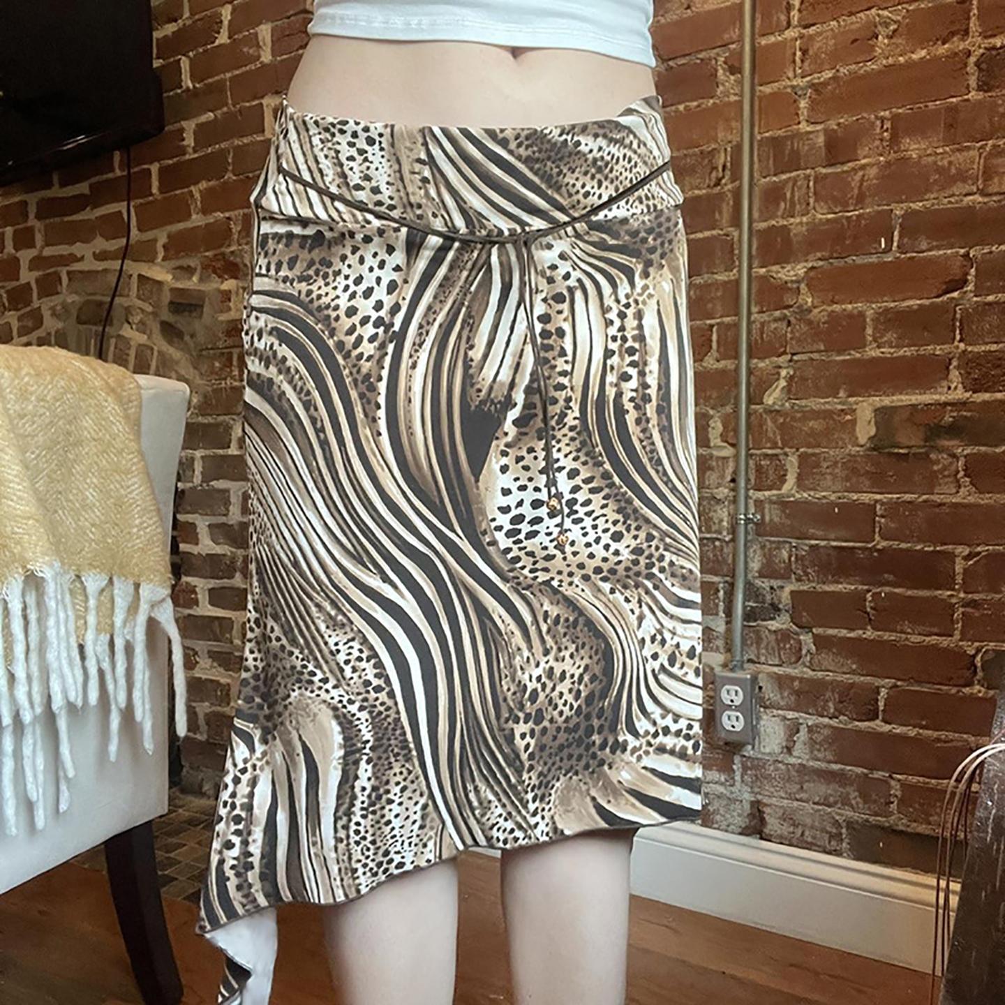 Animal Printed Knee Length Skirt