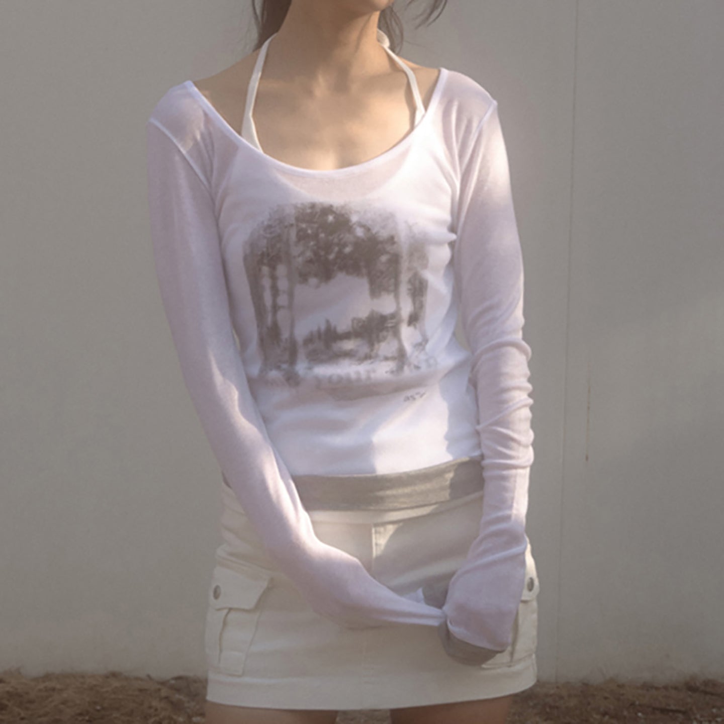 Women Graphic Printed Scoop Neck Top