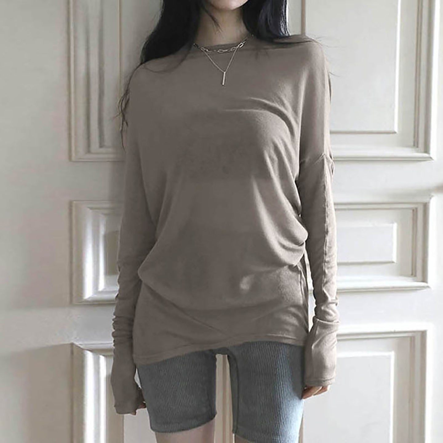 Women Solid Boat Neck Top