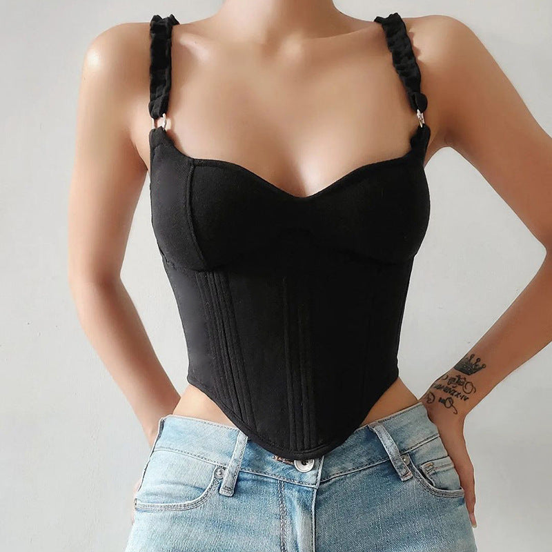 Black Sweetheart Neck Corset Top