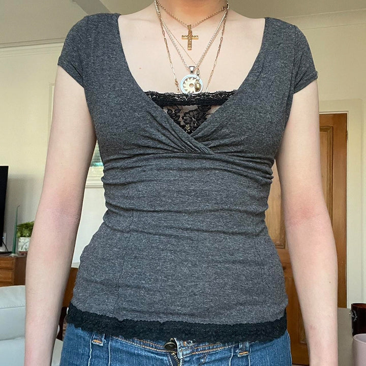 Solid Scoop Neck Top