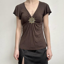 Women Flutter Sleeve Georgette Top