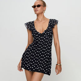 Women Polka Dot Printed A-Line Knee Length Dress