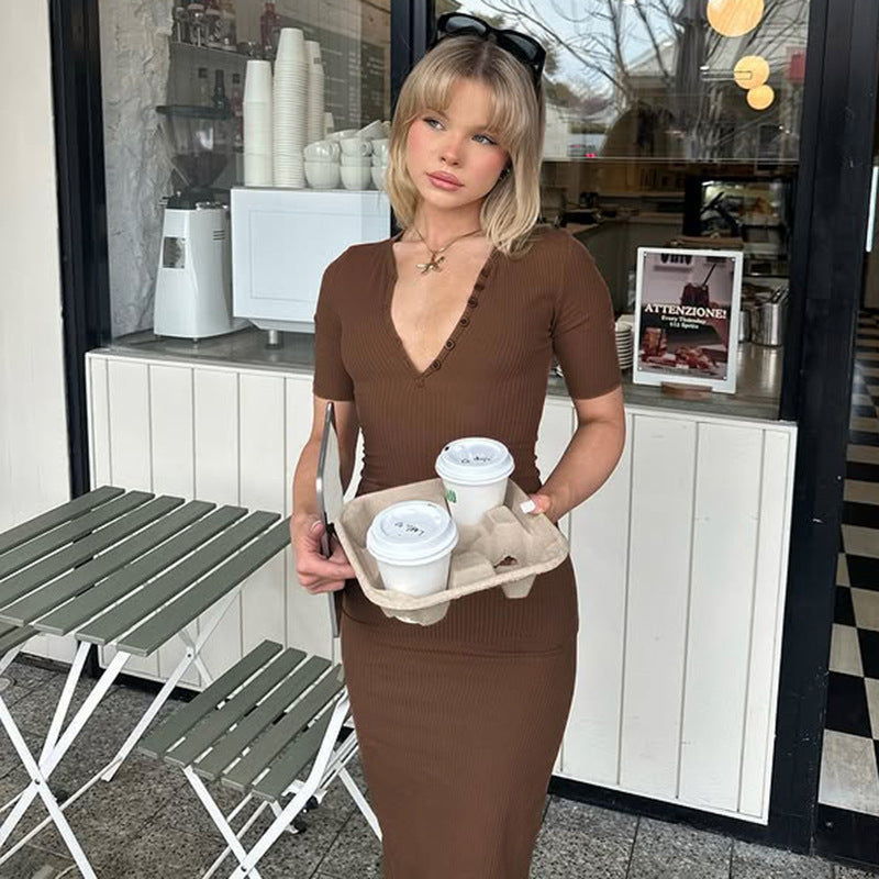 Women Solid Bodycon Midi Dress