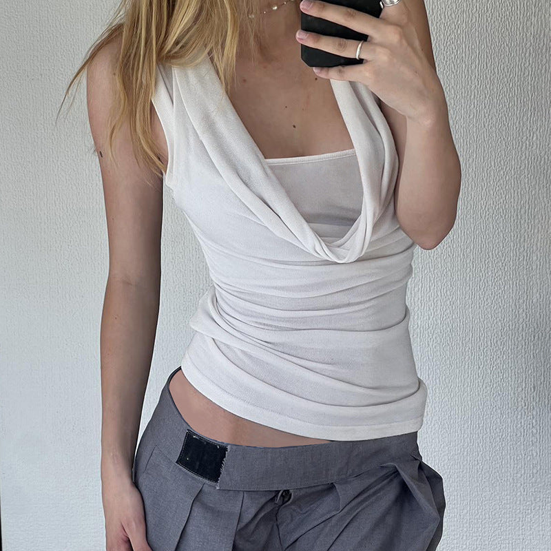 Women Solid Cowl Neck Top