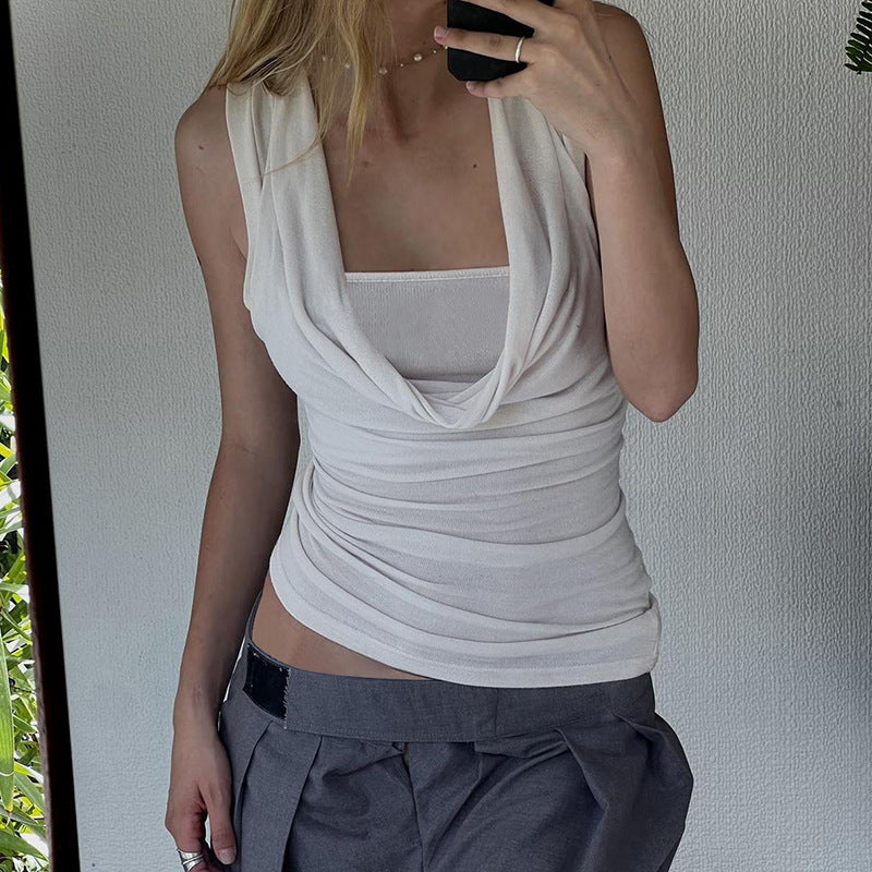 Women Solid Cowl Neck Top