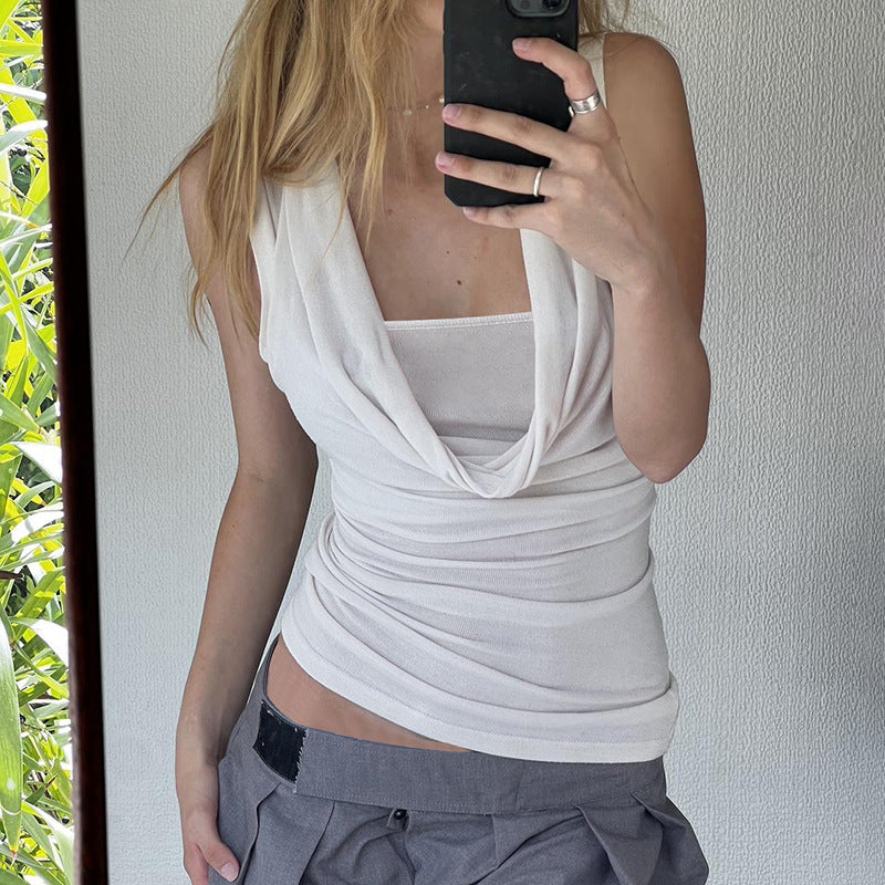 Women Solid Cowl Neck Top