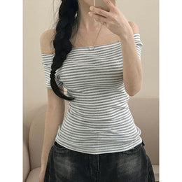 Women Striped Off-Shoulder Top