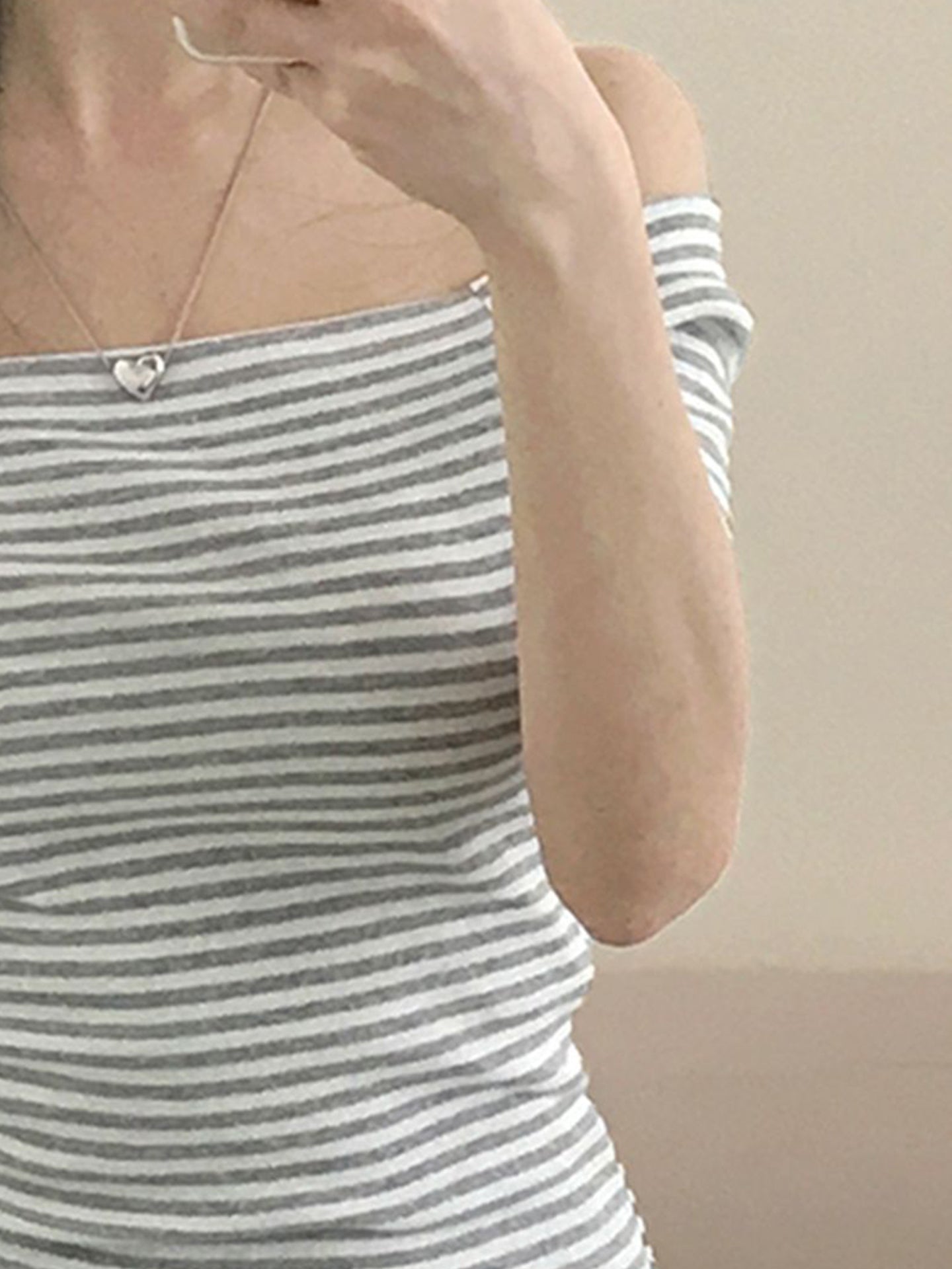 Women Striped Off-Shoulder Top