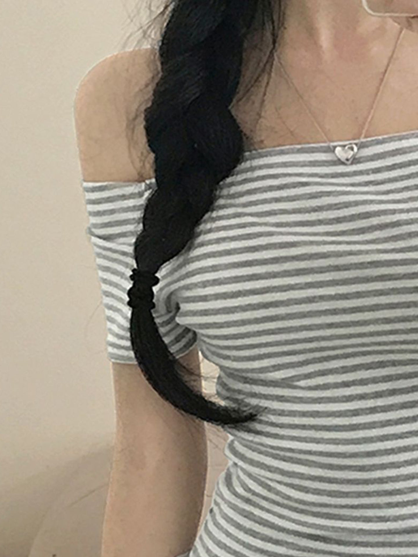 Women Striped Off-Shoulder Top
