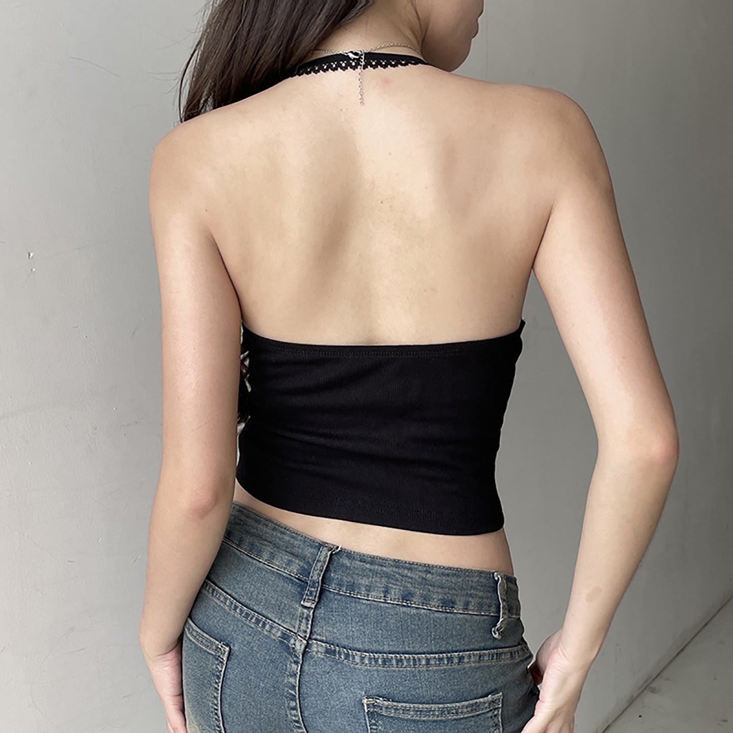 Women Animal Print Halter Neck Crop Top