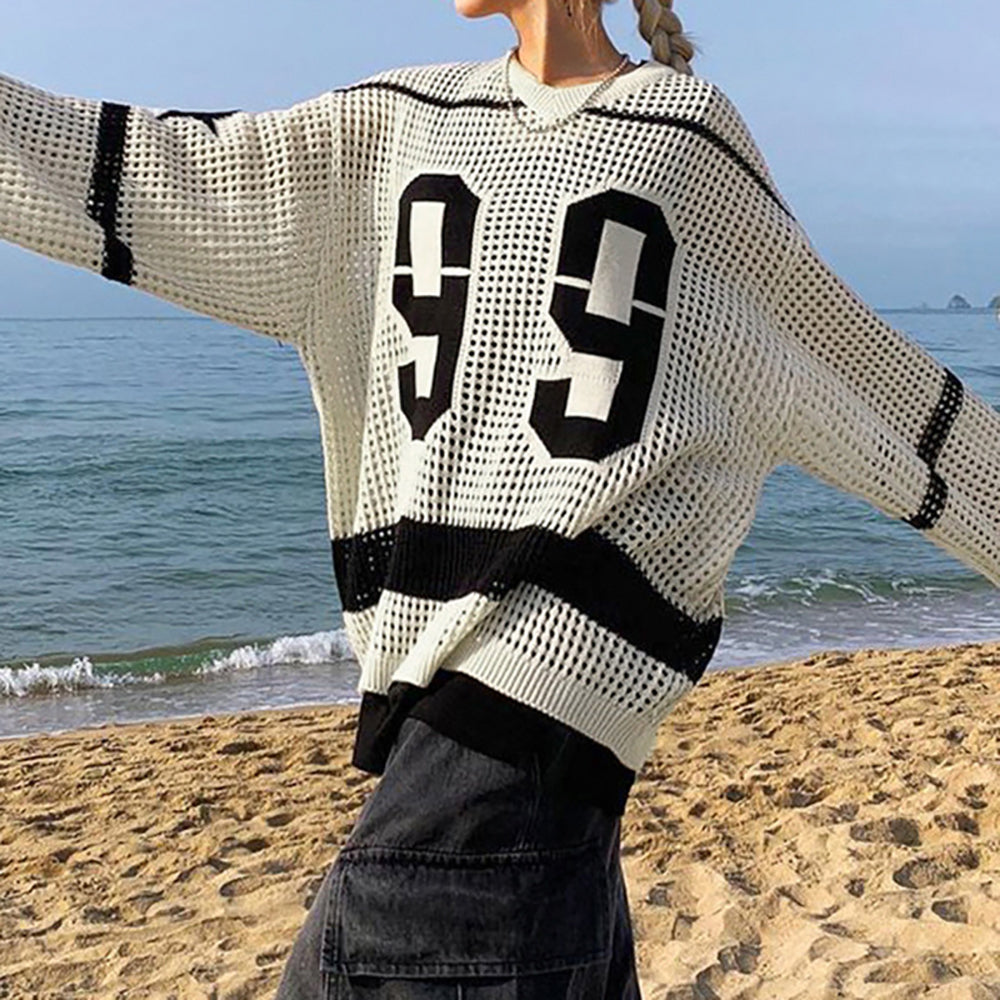 Women V-Neck Cable Knit Pullover