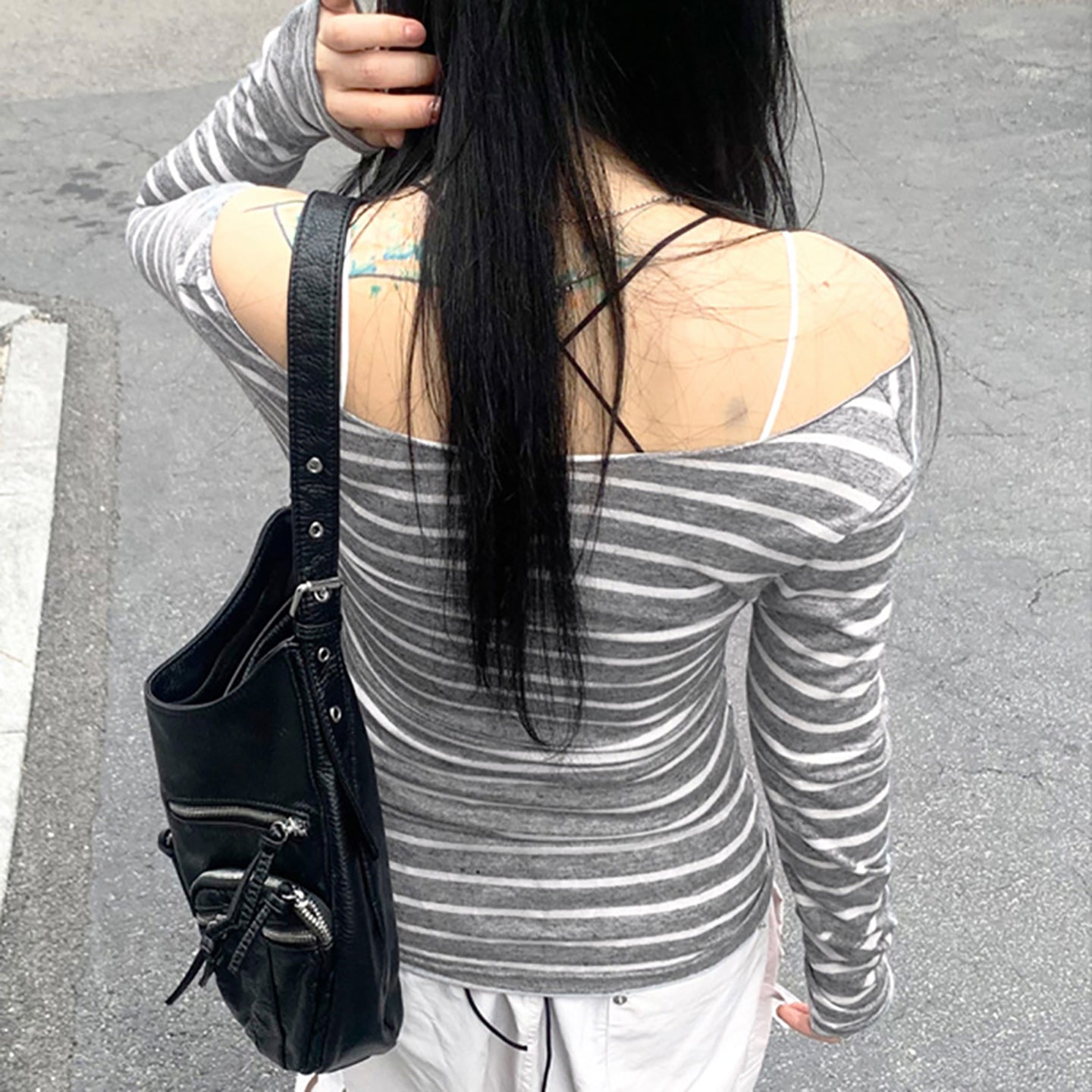 Women Striped Boat Neck Top