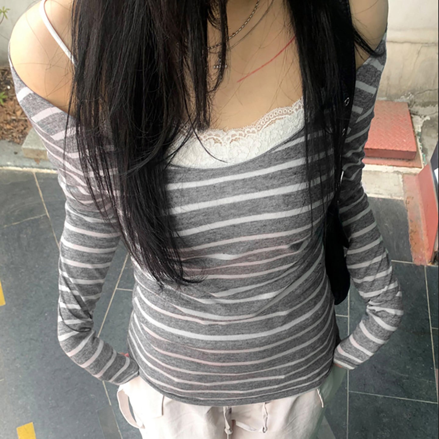 Women Striped Boat Neck Top