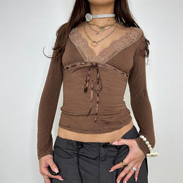 Women Solid V-Neck Top