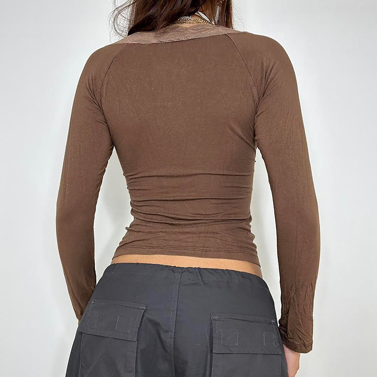 Women Solid V-Neck Top