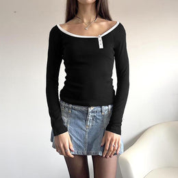 Women Solid Boat Neck Top