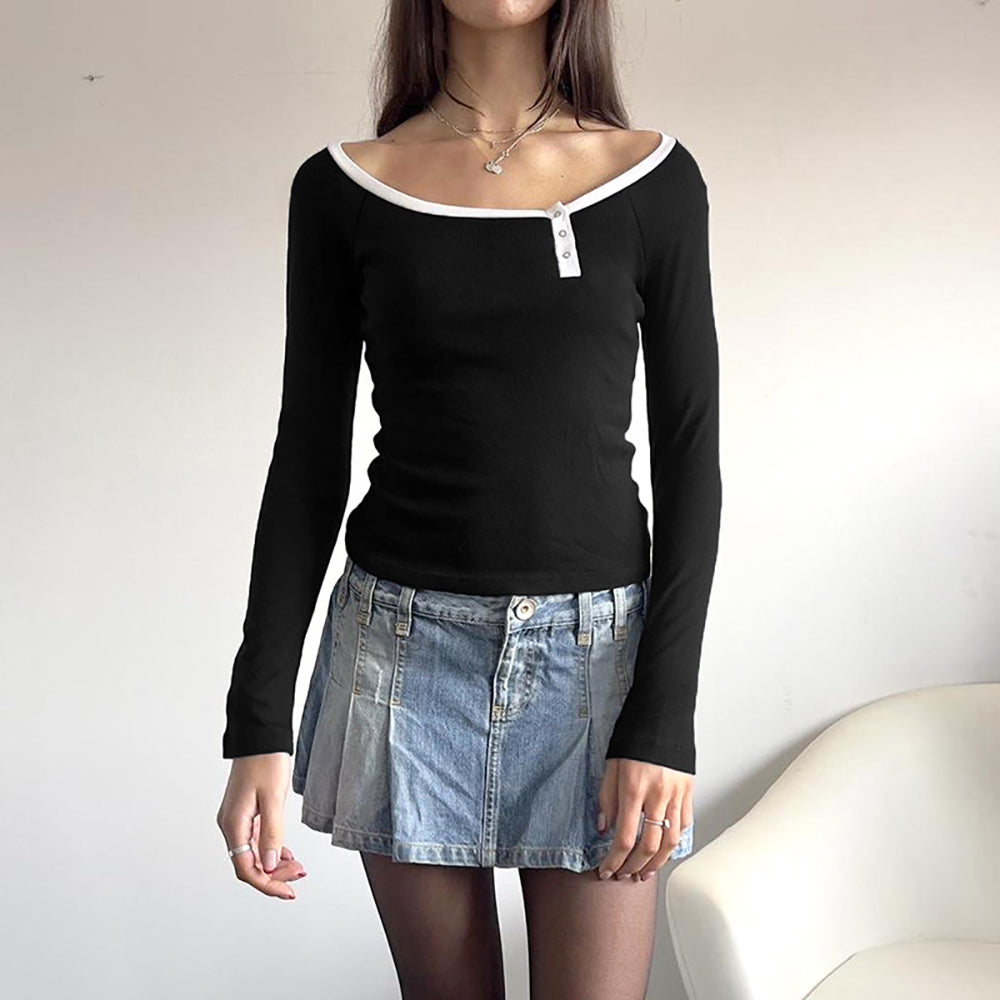 Women Solid Boat Neck Top