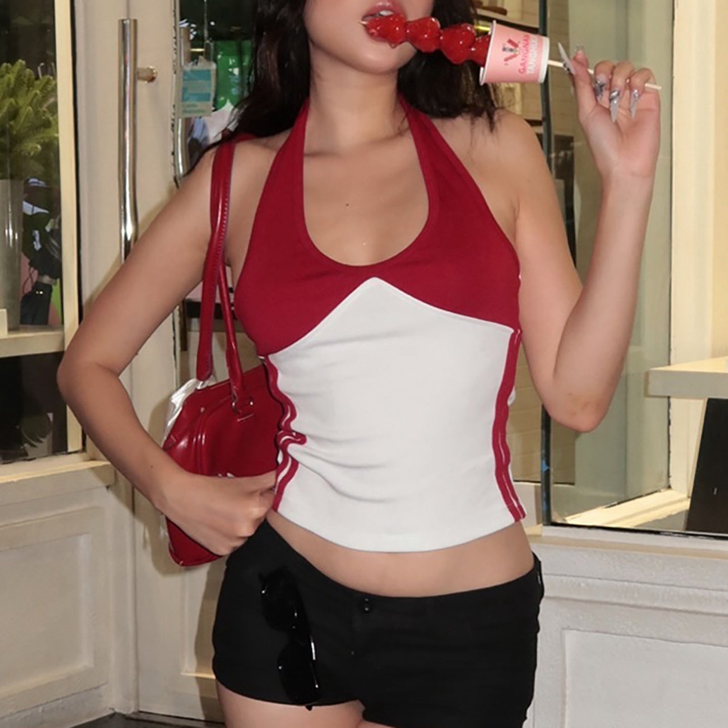 Women Solid Halter Neck Top