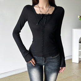 Women Solid V-Neck Top