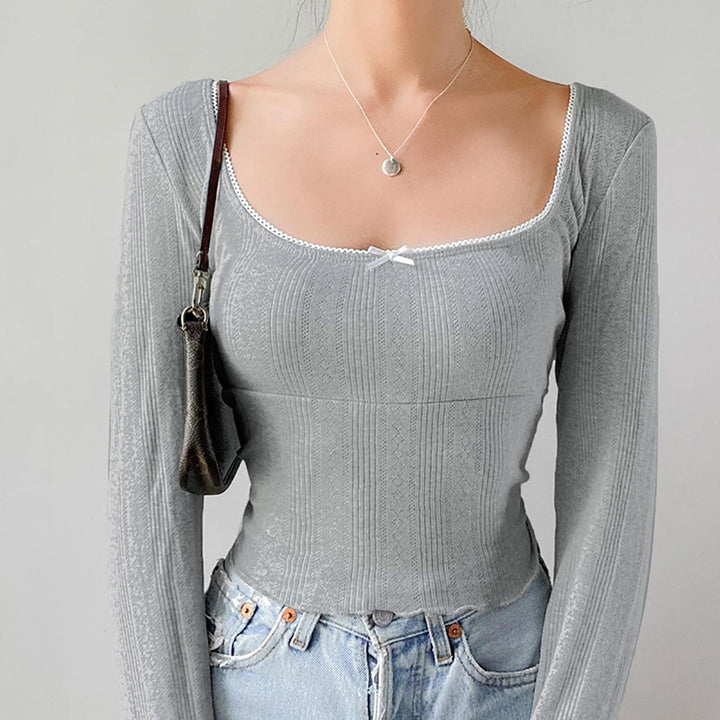 Women Solid Square Neck Top
