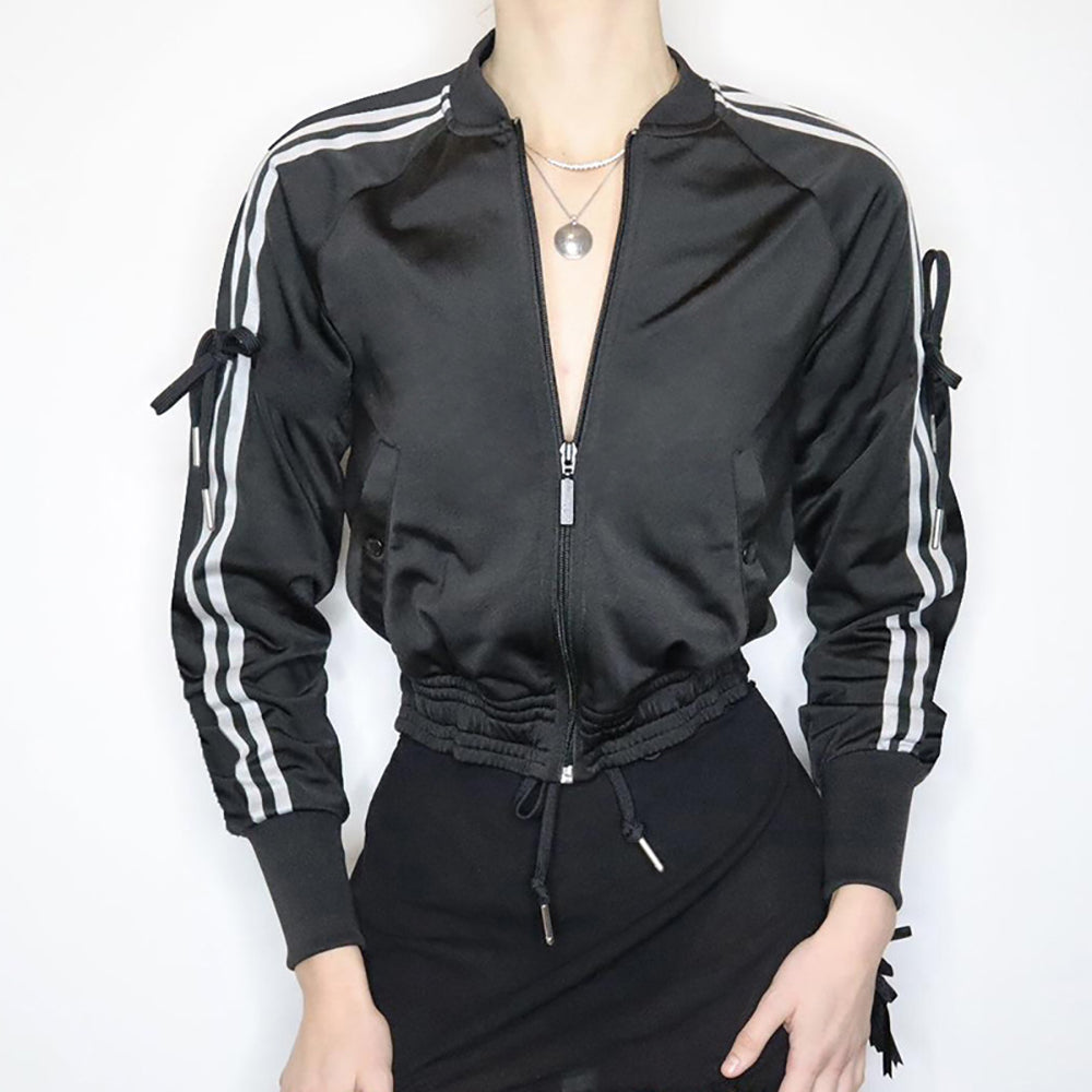 Women Striped Collarless Tailored Jacket