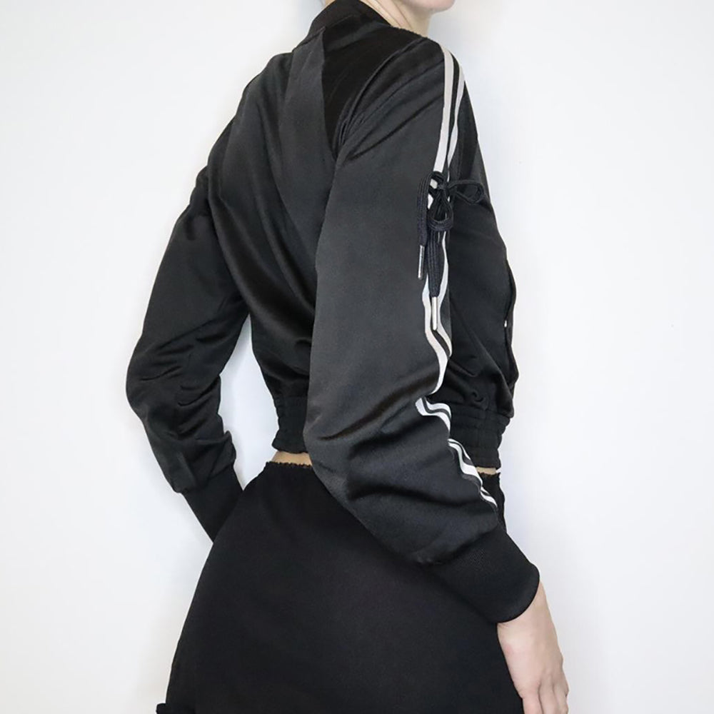 Women Striped Collarless Tailored Jacket
