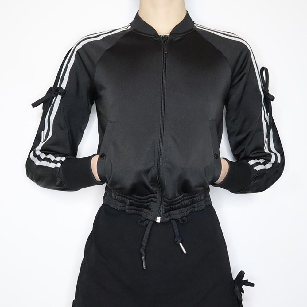 Women Striped Collarless Tailored Jacket