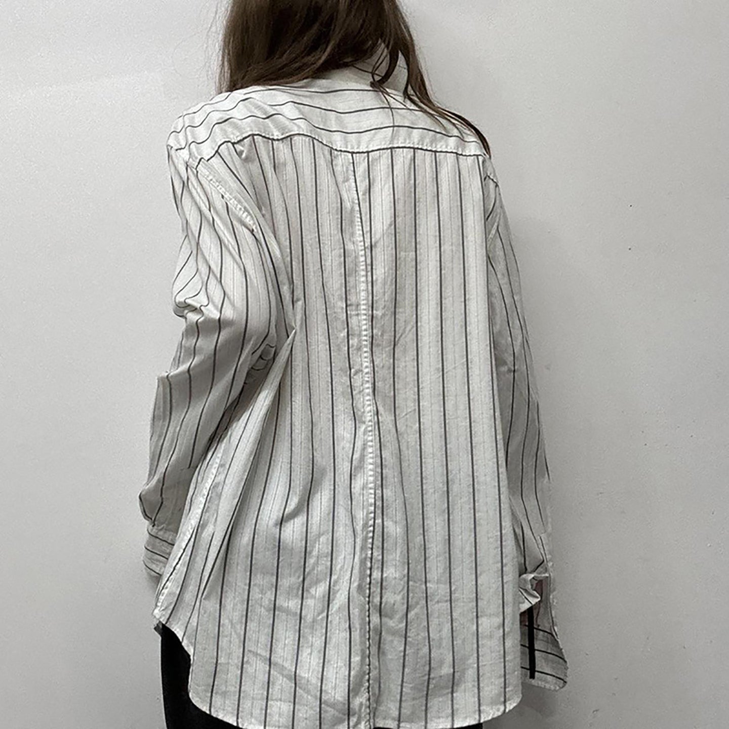 Women Striped V-Neck Extended Sleeves T-shirt