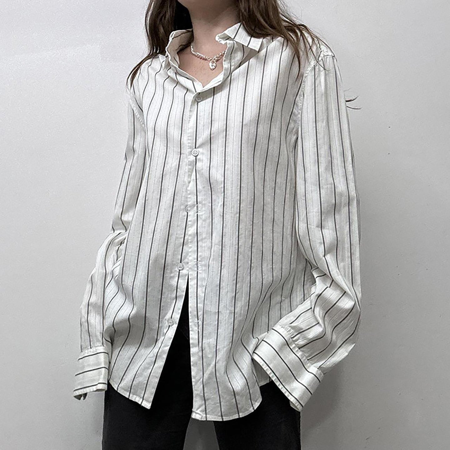 Women Striped V-Neck Extended Sleeves T-shirt