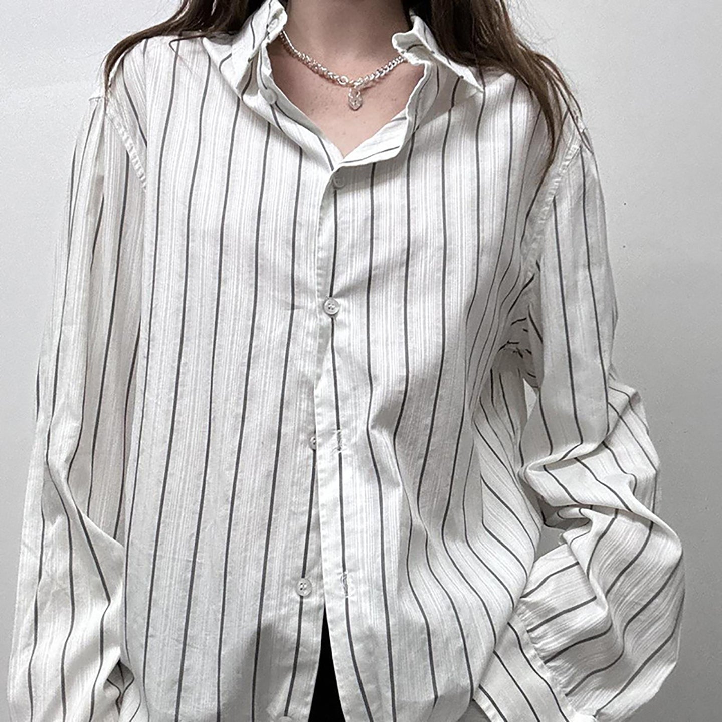 Women Striped V-Neck Extended Sleeves T-shirt