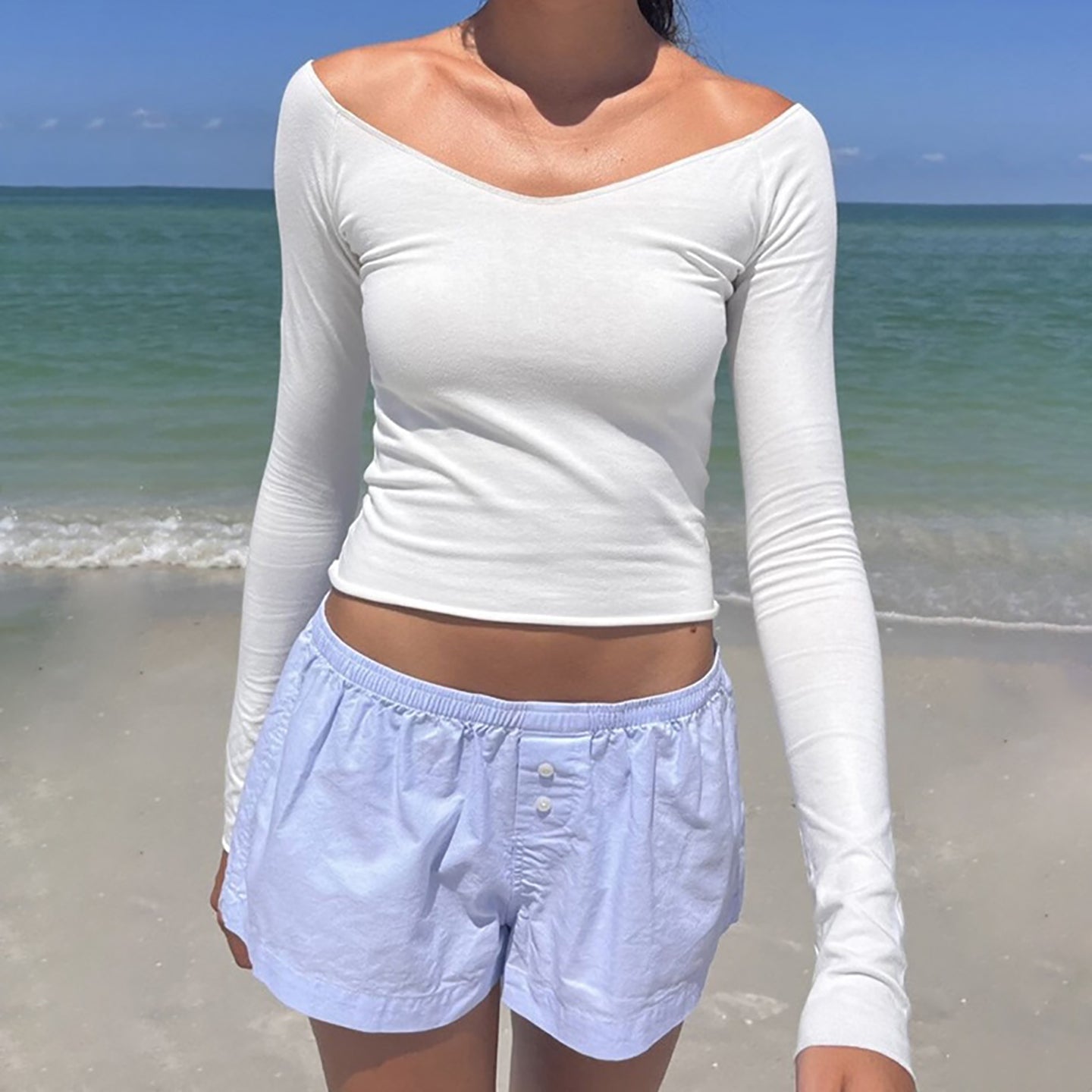 Women Off-Shoulder Crop Top
