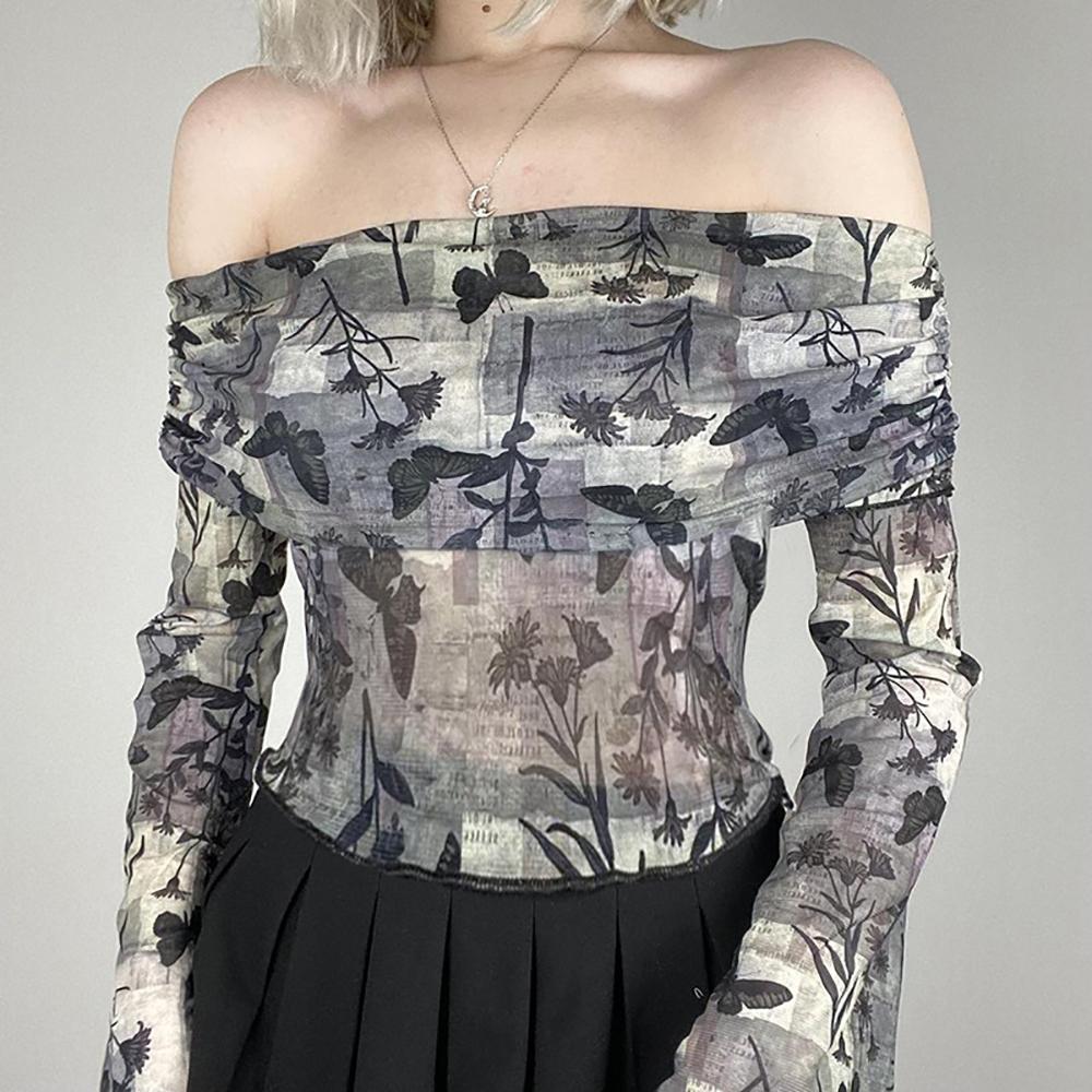 Women Graphic Printed Off-Shoulder Top