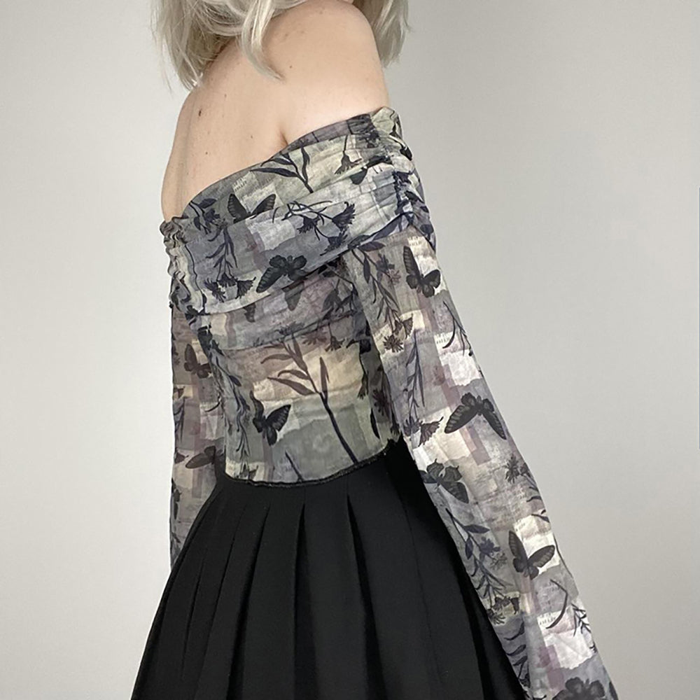 Women Graphic Printed Off-Shoulder Top