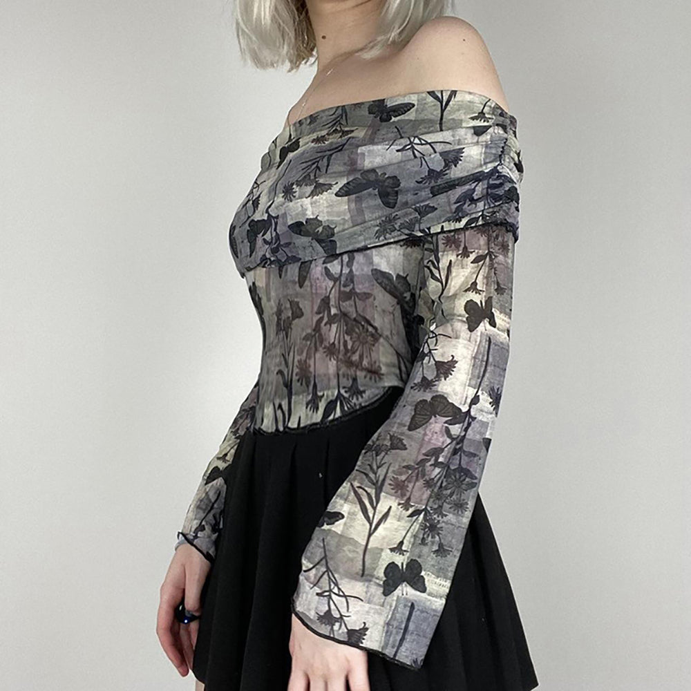 Women Graphic Printed Off-Shoulder Top