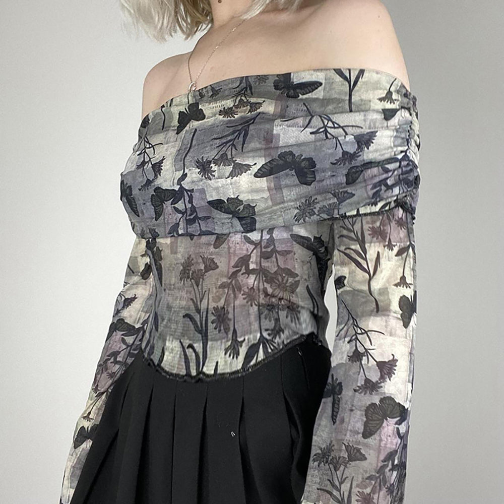 Women Graphic Printed Off-Shoulder Top